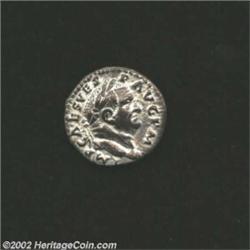 Vespasian, 69-79 A.D., AR denarius (2.69 g), 70-72 A.D. Laureate head right/ Vesta, holding corn-ear