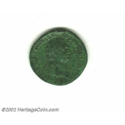 Domitian, 81-96 A.D., AE sestertius (25.53 g), 90-91 A.D. Laureate head right/ Jupiter, holding scep