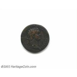 Domitian, 81-96 A.D., AE sestertius (24.01 gm.), 92-94 A.D., Laureate head right/Emperor, standing l