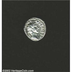 Nerva, 96-98 AD, AR denarius,(3.6 gm.) Laureate head right/Sacrificial Implements. C. 48. R.I.C.24..