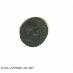 Hadrian, 117-138 A.D., AE as (10.01 g). Draped bust right/ Emperor, holding spear, on horseback righ