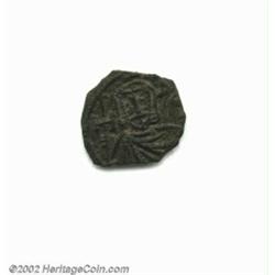 Nicephorus I, 802 - 811 A.D., AE follis, (1.6 gm.), Constantinople mint. Facing bust holding cross p