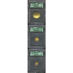 Byzantine GOLD lot, a nice 3-coin lot of unblemished Byzantine gold coins including a histamenon nom