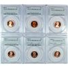 Image 1 : LOT OF (6) PCGS PR69 RD DCAM LINCOLN CENTS 1985-S, 1986-S, 2- 1993-S, 1994-S,