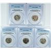 Image 1 : LOT OF (5) 1973 JEFFERSON NICKELS PCGS MS66