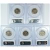 Image 2 : LOT OF (5) 1973 JEFFERSON NICKELS PCGS MS66