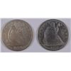 Image 1 : 1854 & 1859 SEATED HALF DOLLARS