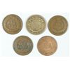 Image 2 : (5) INDIAN HEAD CENTS (58, 67, 68, 74, 76)