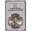 Image 1 : 1923 PEACE SILVER DOLLAR, NGC MS-66   RARE IN HIGH GRADES