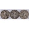 Image 1 : 1918 P, D & S WALKING LIBERTY HALVES, VG