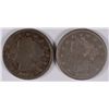 Image 1 : 1883 no cents AU & 1883 w/cents VG/F LIBERTY "V" NICKELS