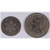 Image 1 : 1852 THREE CENT SILVER AG & 1865 THREE CENT NICKEL FINE