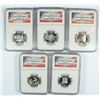 Image 1 : SET OF 2008 SILVER PROOF STATEHOOD QUARTERS NGC PF-69 UC
