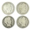 Image 1 : (4) BARBER HALF DOLLARS (93, 05, 08-D, 09-O)