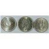 Image 2 : LOT OF ( 3 ) DIFFERENT LARGE SILVER FOREIGN COINS 1.5907oz ASW