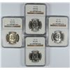 Image 1 : LOT OF ( 4 ) 1955 FRANKLIN HALF DOLLAR, NGC MS-62 FBL