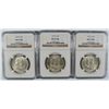 Image 1 : LOT OF ( 3 ) 1950-D FRANKLIN HALF DOLLARS, NGC MS-63 FBL