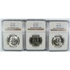 Image 1 : LOT OF ( 3 ) 1957-D FRANKLIN HALF DOLLARS, NGC MS-63 FBL