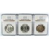 Image 1 : LOT OF ( 3 ) 1962-D FRANKLIN HALF DOLLARS, NGC MS-63 FBL