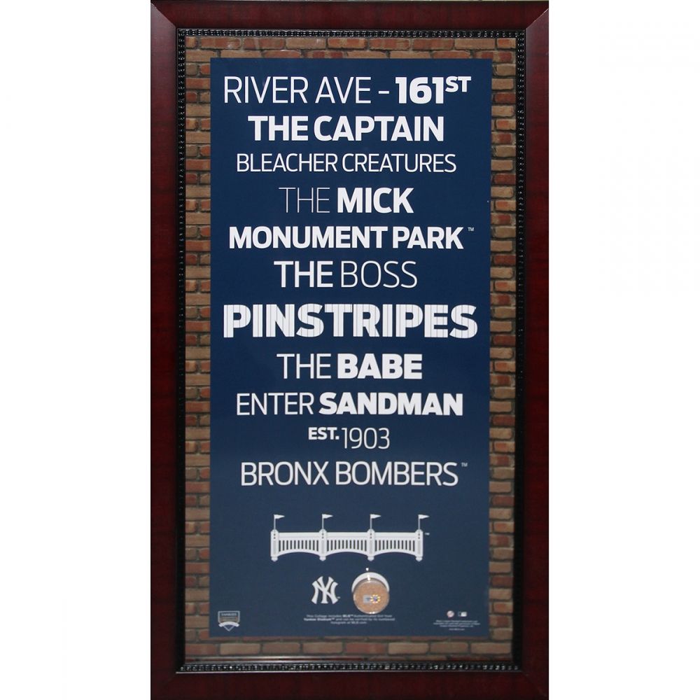 Framed New York Yankees Subway Sign Wall Art 16x32 with Authentic ...
