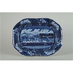 HISTORIC STAFFORDSHIRE PLATTER “THE LANDING OF GENERAL LAFAYETTE AT CASTLE GARDEN, NEW YORK, 16 A…