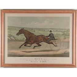 CURRIER & IVES (Publisher, 19th century) “THE QUEEN OF THE TURF MAUDE S., DRIVEN BY W.W. BAIR”…