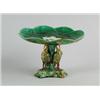 Image 1 : MAJOLICA: CAKE STAND IN THE POND LILLY PATTERN ATTRIBUTED TO GRIFFIN, SMITH & CO…