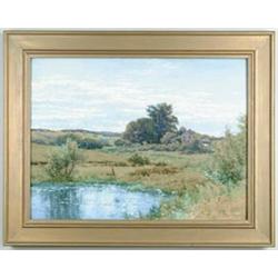 ALFRED THOMPSON BRICHER (American, 1837-1908) NEW ENGLAND SPRING LANDSCAPE…