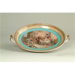 TWO HANDLED FOOTED ADAMS PLATTER “THE BLIND FIDDLER” by DAVID WILKIE R.A…