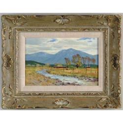 PAUL STRISIK (American, 1918-1998) "SILVERY LIGHT, ARROYO HONDO (N.M.)"…