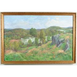 AIDEN LASSELL RIPLEY (American, 1896-1969) PANORAMIC SPRING LANDSCAPE…