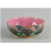 Image 1 : MAJOLICA: BOWL IN THE SHELL & SEAWEED PATTERN BY GRIFFIN, SMITH & CO…