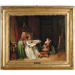 SCHOOL OF LOUIS LEOPOLD BOILLY (French, 1761-1845) “IN THE STUDIO”…