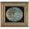 Image 1 : AMERICAN/BRITISH (19th century) IDYLLIC SILK NEEDLEWORK LANDSCAPE…