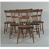 Image 1 : SET OF SIX HALF SPINDLE PLANK SEAT SIDE CHAIRS BRANDED I. LANDIS…