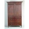 Image 1 : TWO PART MAHOGANY NY SHERATON LINEN PRESS ATTR. TO DUNCAN PHYFE…