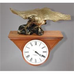 LARGE DOUBLE SIDED E. HOWARD & CO. BANK CLOCK WITH CARVED EAGLE…