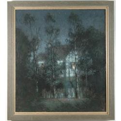 PAUL CORNOYER (American, 1864-1923) “THE LIGHTS IN THE WINDOW”…