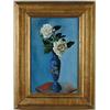 Image 1 : ERNEST FIENE (American, 1894-1966) “WHITE ROSES IN BLUE VASE”…