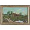 Image 1 : CHARMING 19TH CENTURY OIL ON PANEL OF A NEW ENGLAND FARMHOUSE…