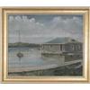Image 1 : ERIC SLOANE (American, 1910-1985) BOATHOUSE AT LAKE HOPATCONG…