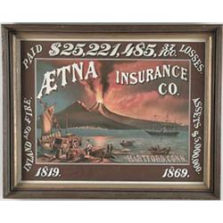 RARE EARLY LITHO ADVERTISING FOR AETNA FIRE INSURANCE COMPANY…