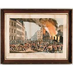 N. CURRIER (Publisher, 19th Century)  “THE LIFE OF A FIREMAN”…