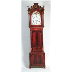 FINE ENGLISH MAHOGANY INLAID LONG CASE TALL CLOCK CIRCA 1815…