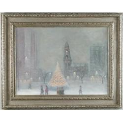 JOHANN BERTHELSEN (American 1883-1972) CHRISTMAS IN NEW YORK…