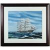 Image 1 : DIANA HICKS (American, 20th Century) TALL SHIP IN FULL SALE…