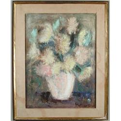 MAX KUEHNE (American, 1880-1968) VASE OF CHRYSANTHEMUMS  …