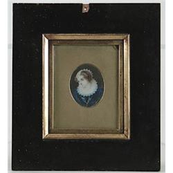 FRAMED MINIATURE ON IVORY PORTRAIT OF MARY QUEEN OF SCOTS…