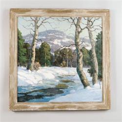 WALTER KOENIGER (American 1881-1943) SUNLIT WINTER SCENE…