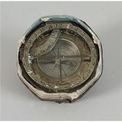 LATE 17TH OR EARLY 18TH CENTURY ENGRAVED SUNDIAL COMPASS…
